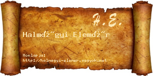 Halmágyi Elemér névjegykártya